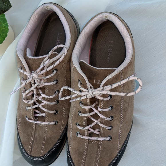 LL Bean Pink Brown Lace Up Athletic Shoes. #55 - Picture 2 of 7